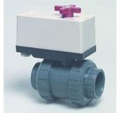 63mm Praher Peraqua PVC 2-way ball valve, 230 Volt, L-boring